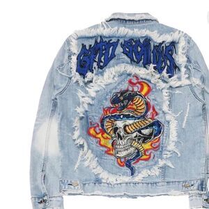 New Ezra Patched Denim Jean Streetwear Jacket - Size Men’s Small